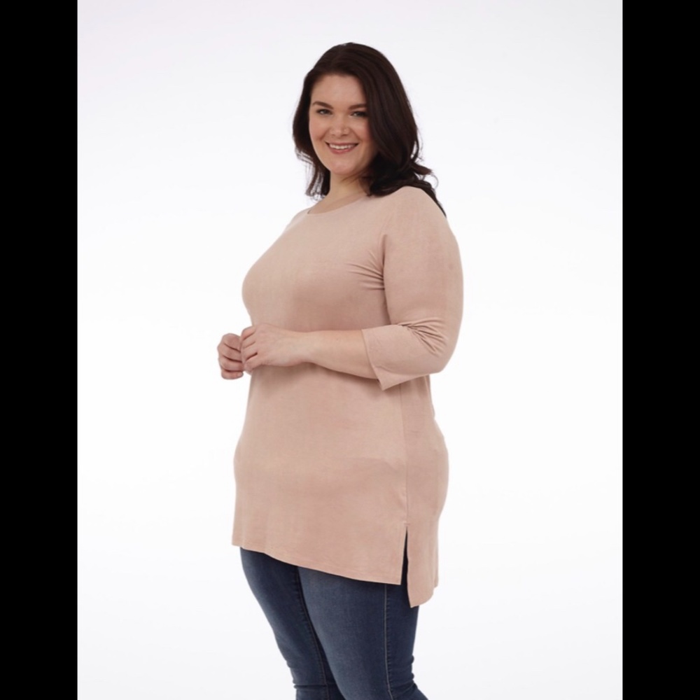 DKR Apparel Plus (Full Figure) Vegan Suede Tunic